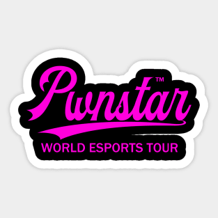 Pwnstar™ Hot Pink World Esports Tour Baseball Swash 3 Sticker